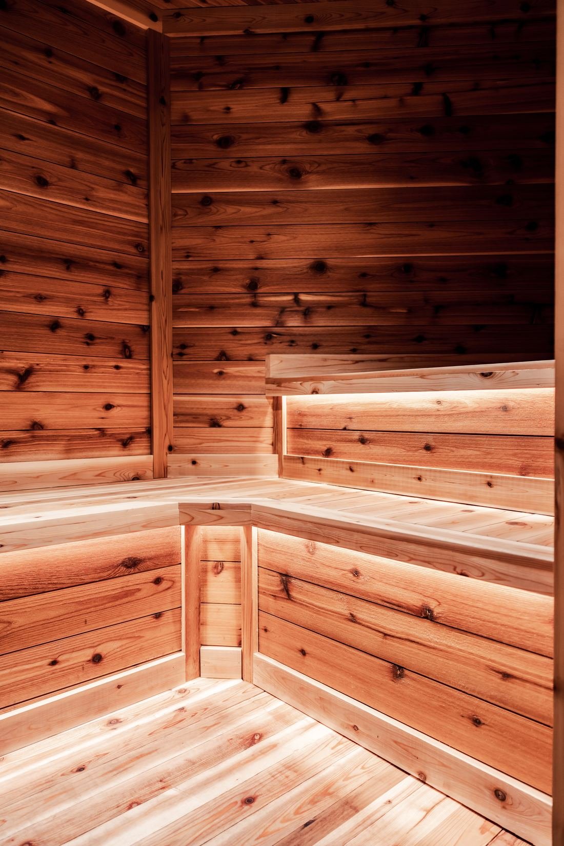 Cedar sauna interior